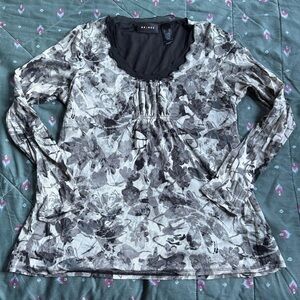 Women’s Axcess Black and White BabyDoll Top Size XL